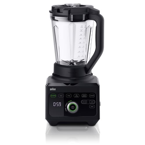 Batidora de vaso Braun PowerBlend 9 JB9040BK, 18 programas, tritan, sin BPA, 3l, 1600W, Negro