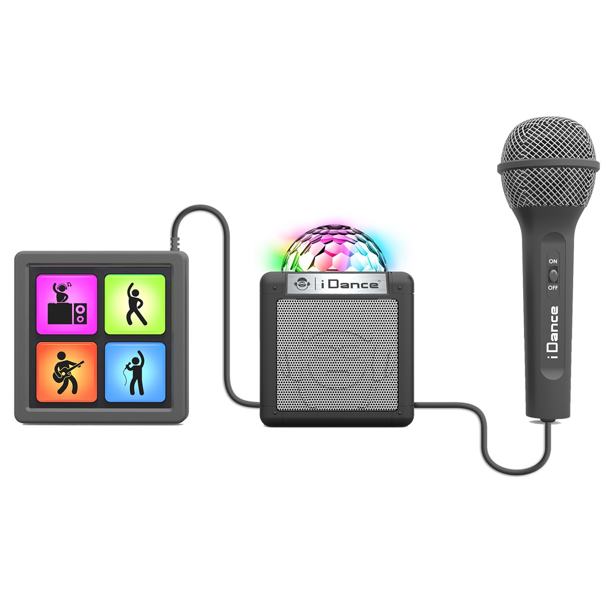 Cefatronic - Karaoke Con Amplificador, Disco Ball Y Sound Pads 6 En 1 Cefa Tronic