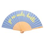 Abanico Fisura Yo no sudo, brillo azul
