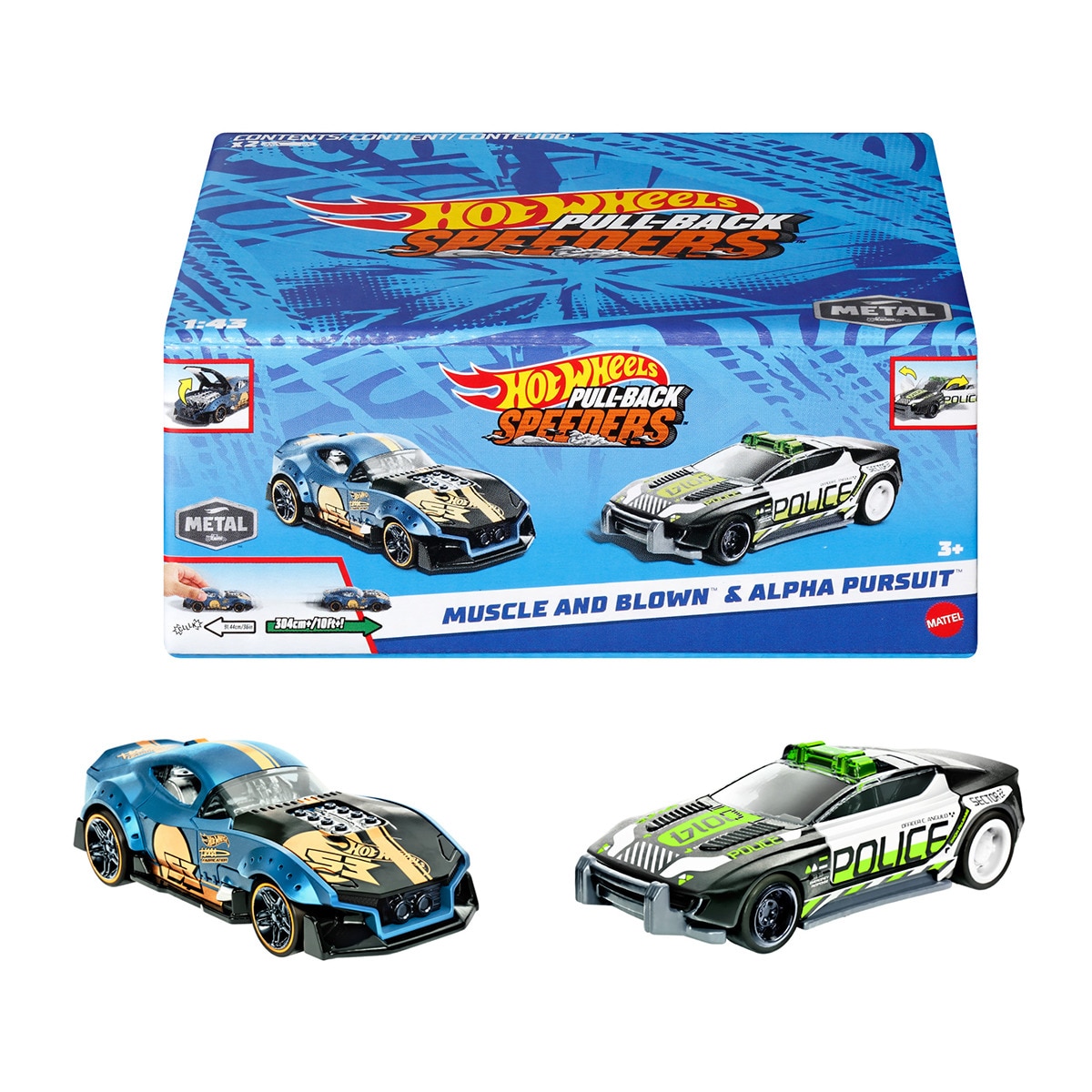 Hot Wheels - Pack 2 coches de juguete de carreras Hot Wheels.