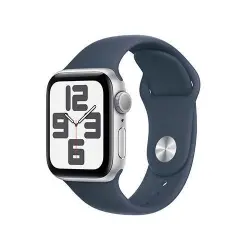 Apple Watch SE 40 mm GPS, Caja de aluminio en plata y correa deportiva Azul abismo - Talla S/M