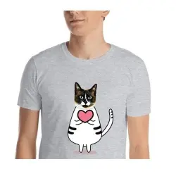 Mascochula camiseta hombre enamorao personalizada con tu mascota gris