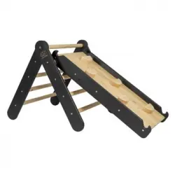 Muro De Escalada Infantil 2en1, Set Infantil, Madera, Negro Meowbaby