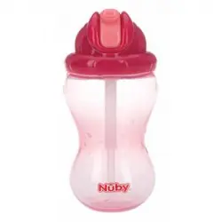 Nuby - Taza con pajita Flip-it rosa 360 ml