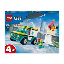 LEGO -  de construcción Ambulancia de Emergencias y Chico con Snowboard LEGO City Great Vehicles.