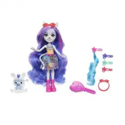 Mattel - Enchantimals Muñeca Con Accesorios Para Peinar Glam Party Zemirah Zebra
