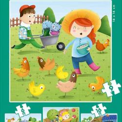 Puzzle Educa Animales de la granja 6-9-12-16 piezas