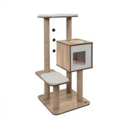 Mueble High Base Para Gatos (68,5 X 56 X 120 Cm) Catit Vesper, Roble