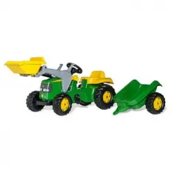Tractor A Pedales Infantil Con Remolque Y Con Pala John Deere