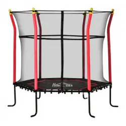 Cama Elástica Infantil Con Superficie De Salto Ø120 Cm Rojo Homcom