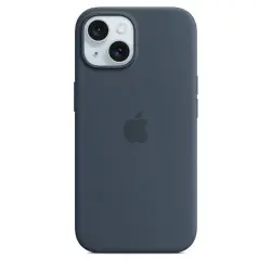 Funda de silicona Apple azul tormenta para iPhone 15