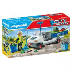 Playmobil - Limpieza urbana con coche eléctrico Playmobil.