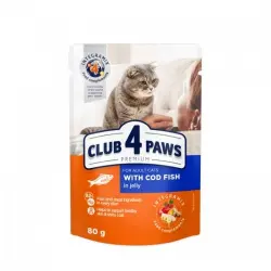 CLUB 4 PAWS Premium pienso húmedo sabor bacalao para gatos