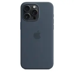 Funda de silicona Apple azul tormenta para iPhone 15 Pro Max