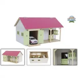 Establo De Caballos Con 2 Boxes Y Almacenaje Rosa 1:32 Kids Globe