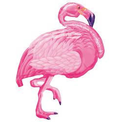 Globo de helio flamingo tropical rosa metálico
