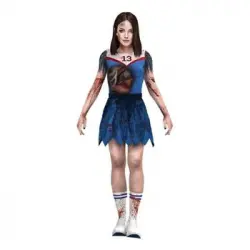 Disfraz De Animadora Zombie Azul Para Mujer
