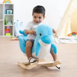 Caballito Balancín Delfín - Caballo Balancín De Peluche Para Niños Y Bebés