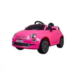 Pl Ociotrends- Fiat 500 Pink- Con Control Remoto Y Mp3 Bateria 6v 4,5 Ah Motor 30 W, Multicolor (7696)
