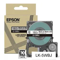 Cinta Epson Matte Tape LK-5WBJ Blanco/Negro 18mm(8m)