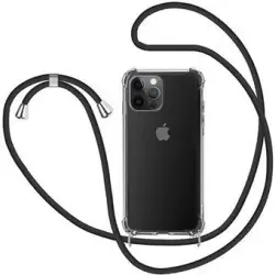 Funda Transparente 4-ok + cuerda Negro para iPhone 13 Pro