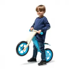 Bicicleta De Madera Sin Pedales Azul - Correpasillos Infantil Para Niños Y Para Niñas