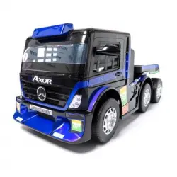 Camión Mercedes Mb Axor Lux 24v Xxl Azul - Tractor Eléctrico Infantil Para Niños De Batería Con Mando Control Remoto