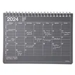 Cuaderno con calendario 2024 Mark's pequeño para anotar mes visto negro
