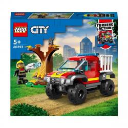 LEGO -  De Construcción Camión De Rescate 4x4 De Bomberos Con Mini Figura Y Gatito City