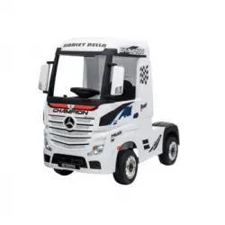 Mercedes Actros 12v Blanco - Tractor Eléctrico Infantil Para Niños De Batería Con Mando Control Remoto