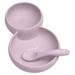 Set de alimentación silicona twin rosa