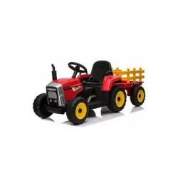 Tractor Ataa Ceres Con Remolque Rojo - Tractor Eléctrico Infantil Para Niños De Batería Con Mando Control Remoto