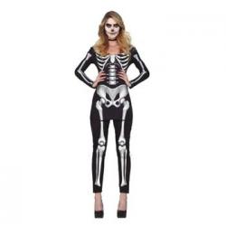 Disfraz Mono De Mujer Esqueleto Para Halloween De Talla L