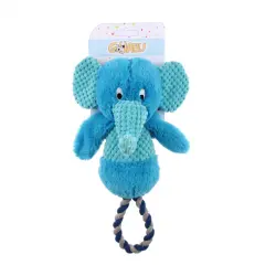 Guabu Elefante Azul de Peluche con Cuerda para perros