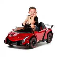 Lamborghini Veneno 12v Rojo - Coche Eléctrico Infantil Para Niños Batería 12v Con Mando Control Remoto