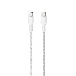 Cable Puro Fabric USB-C/Lightning Blanco 1,2 m