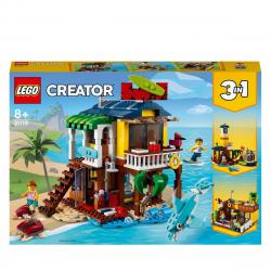 LEGO -  De Construcción Casa Surfera En La Playa, Faro Y Piscina 3en1