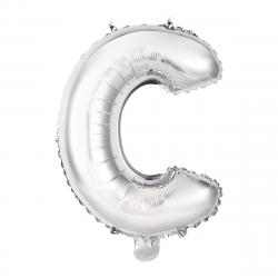 Liragram - Globo Auto-inflable Letra : C Plata 34cm