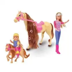 Muñeca Lolly jinete con niña Lolly y caballos