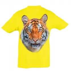 Camiseta Niño Cara Tigre color Amarillo