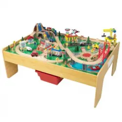 Juego De Tren Y Mesa De Madera Adventure Town Railway Con Ez Kraft Assembly