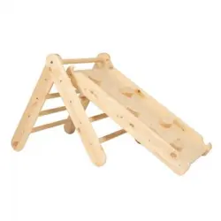 Muro De Escalada Infantil 2en1, Juego De Niños, Madera, Natural Meowbaby