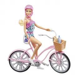 Barbie - Barbie Muñeca articulada con bicicleta y accesorios.