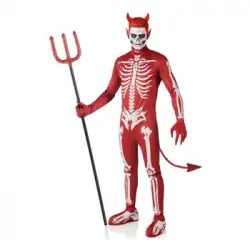 Disfraz De Demonio Esqueleto Rojo Para Hombre