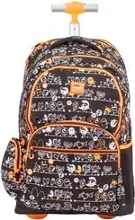 Mochila con ruedas y 6 cremalleras (25 L) Tandem Negro