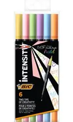 Set 6 rotuladores BIC Doble punta Intensity Pastel