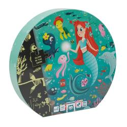 Puzle gigante de 100 piezas que brilla en la oscuridad – Mermaid Treasure