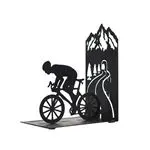 Sujetalibros Cyclist Negro Metal