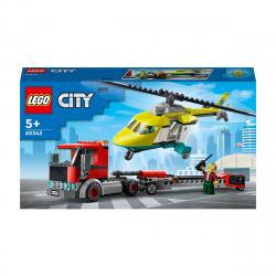 LEGO - Transporte Del Helicóptero De Rescate, Set De Construcción Con Camión De  Y Mini Figuras, City Great Vehicles