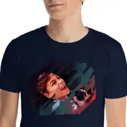 Mascochula camiseta hombre electronic personalizada con tu mascota azul marino